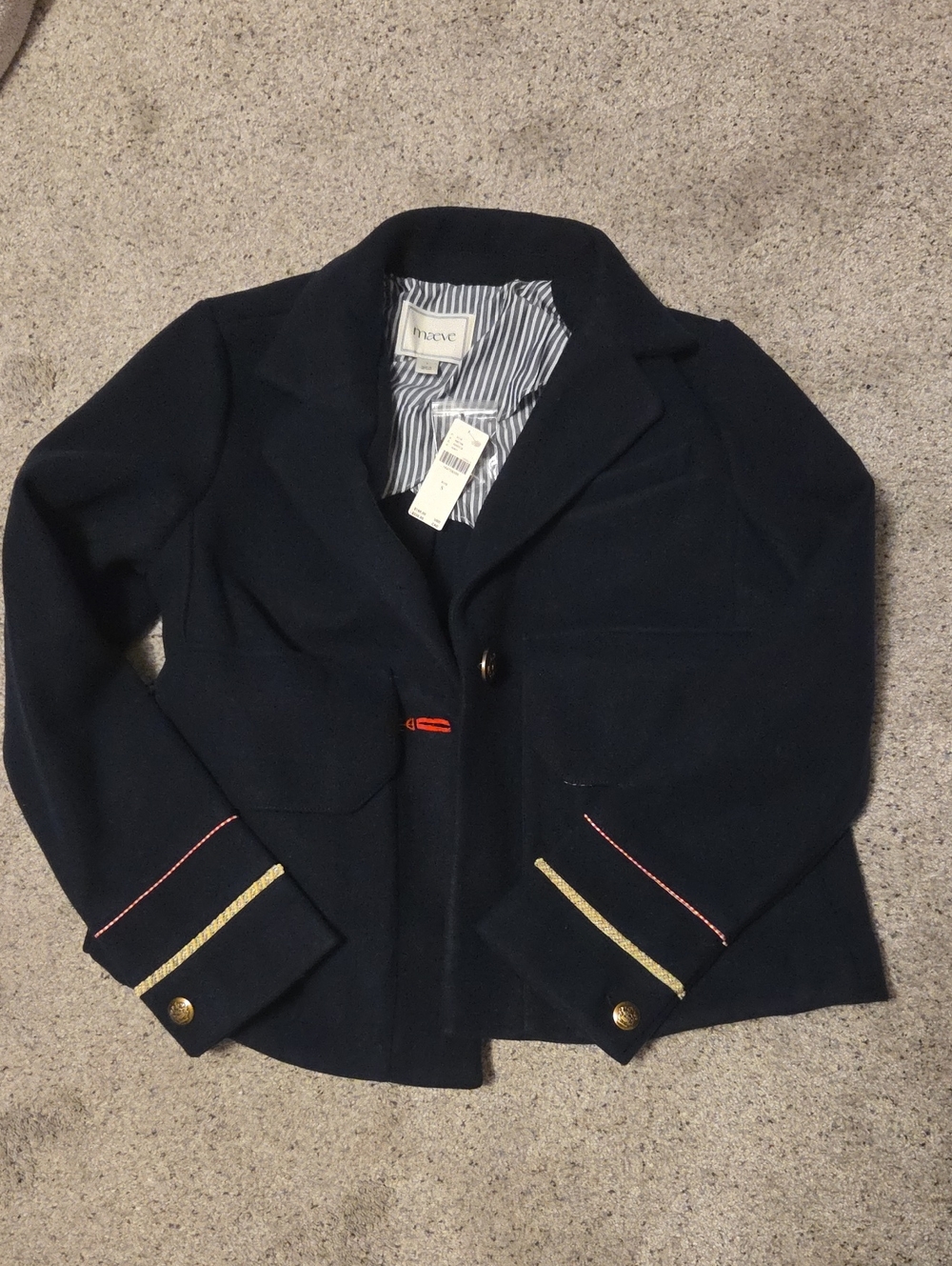 Nwt Anthropologie Maeve Navy Jacket Sz S